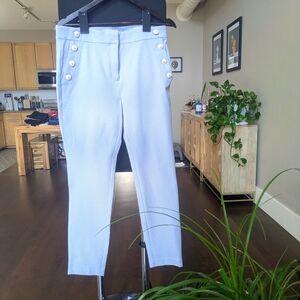 Sutton Skinny Light Blue Pants with Gold Buttons